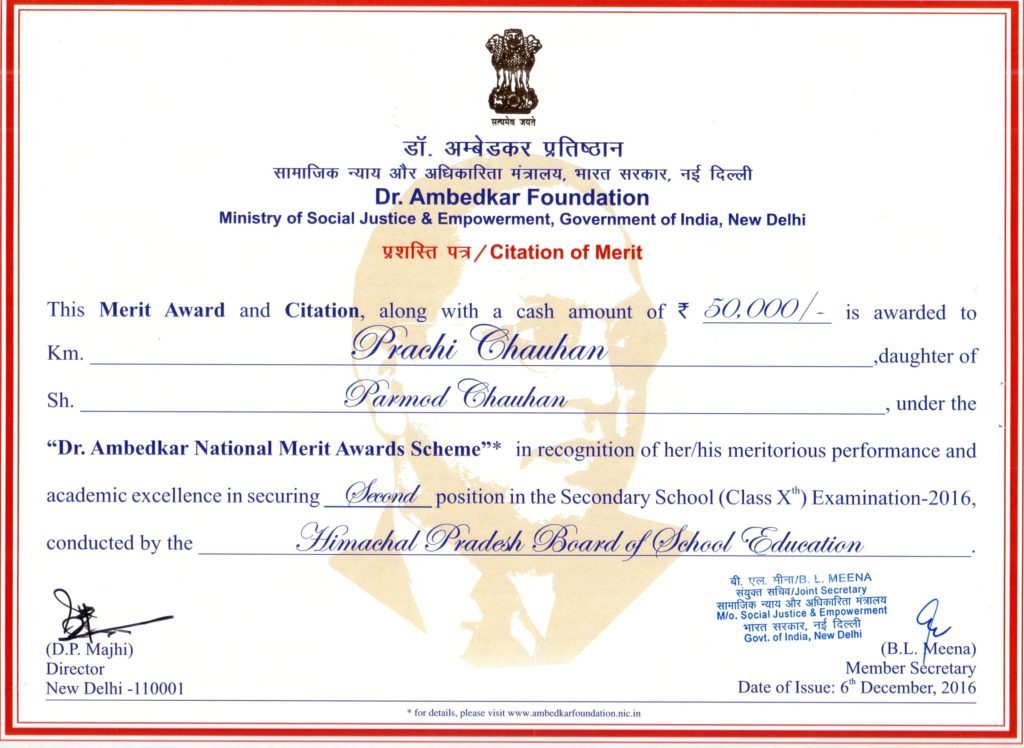 Merit by Dr. Ambedkar Foundation